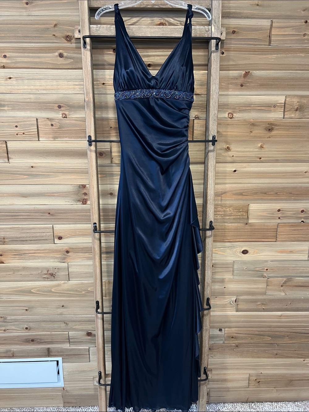 JODI KRISTOPHER Navy Formal Maxi Dress